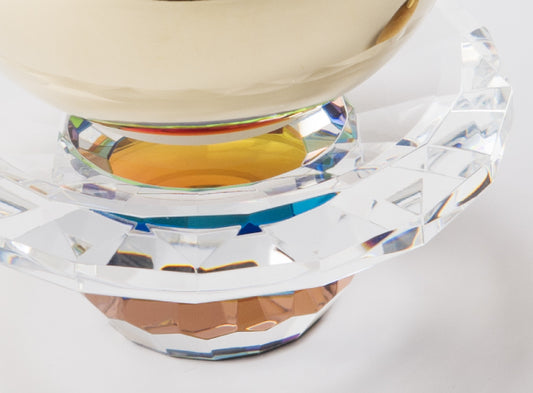 SGI Soka Gakkai compact bell set crystal glass