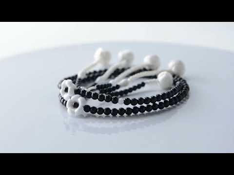 SGI Soka Gakkai Prayer beads S size Black Beads White Flower