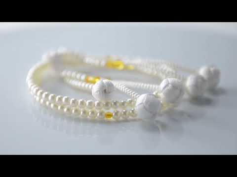 SGI Soka Gakkai Prayer beads S size White yellow flower