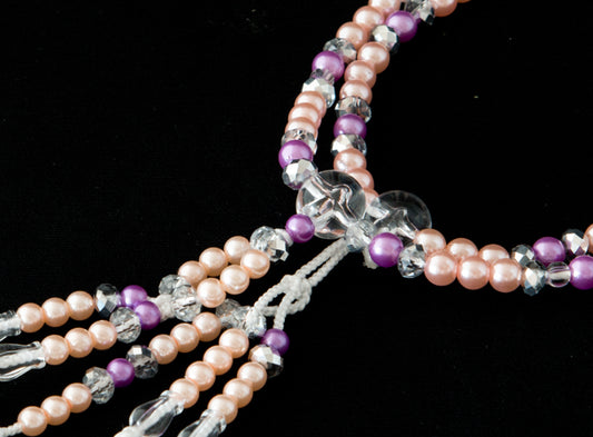 SGI Soka Gakkai Prayer beads 【S】size Abs resin Pink&Purple Pearl Color
