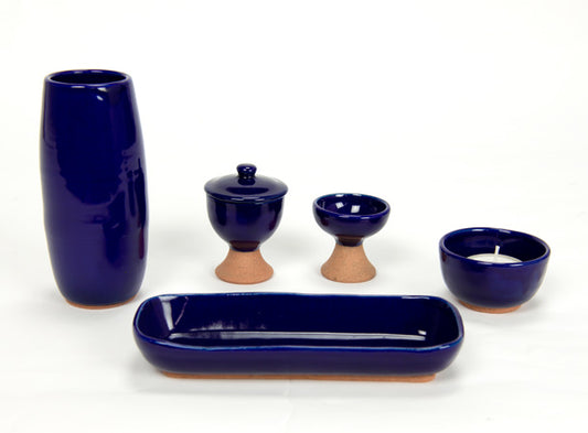 SGI Soka Gakkai Buddhism incense burner Pottery Hagiyaki azure Made in Japan