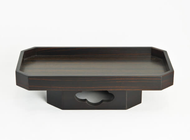 SGI Soka gakkai fruit wooden plate Ebony & Nyatoh