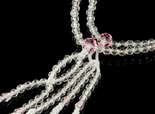 SGI Soka Gakkai Prayer beads S size Diamond cut Clear Pink