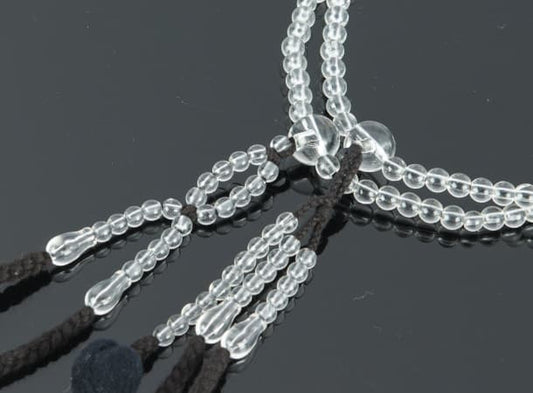 SGI Soka Gakkai Prayer beads M size Clear beads & black bunch