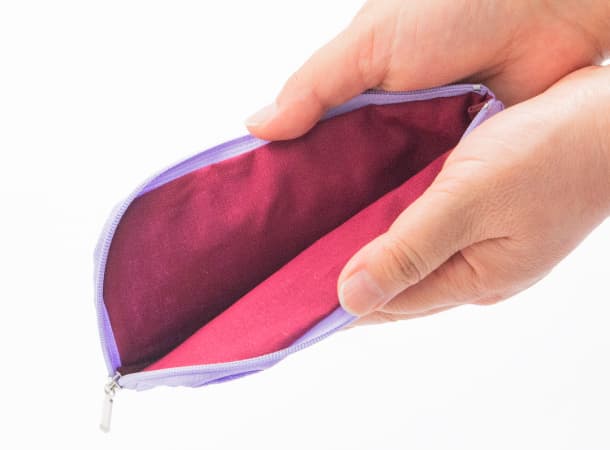 SGI Soka Gakkai prayer beads pouch White lily logo Purple