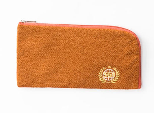 SGI Soka Gakkai prayer beads pouch Brown With SGI logo