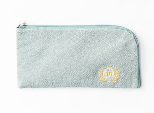 SGI Soka Gakkai prayer beads pouch grey With SGI logo