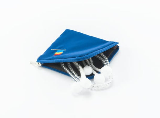 SGI Soka Gakkai prayer beads Blue Pouch three color logo