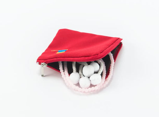 SGI Soka Gakkai prayer beads RED Pouch three color logo