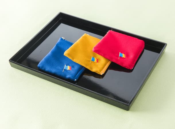 SGI Soka Gakkai prayer beads RED Pouch three color logo