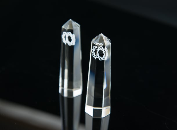 SGI Soka Gakkai Logo Bottles CrystalGlass