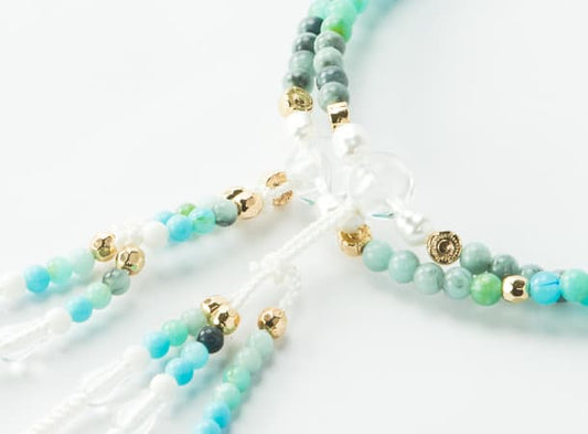 SGI Soka Gakkai Prayer beads S size colorful mix Sky Blue