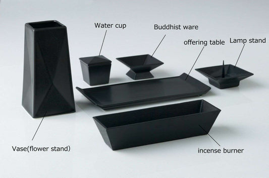 SGI Soka Gakkai Buddhism Altar set BLACK porcelain