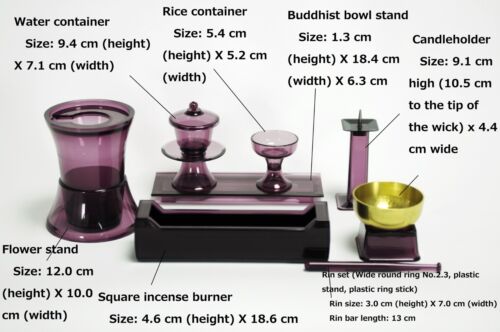 SGI Soka Gakkai altar set clear purple