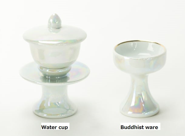 SGI Soka Gakkai butsugu set porcelain pearl color