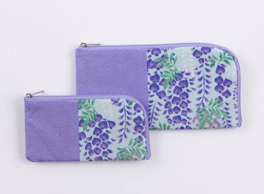 SGI Soka Gakkai prayer beads pouch Wisteria flower purple (Chirimen)