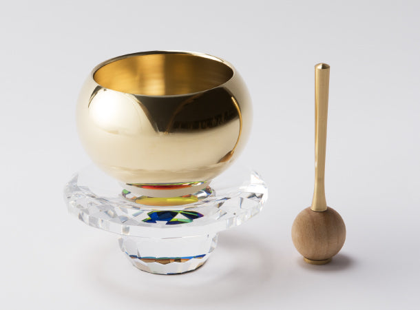 SGI Soka Gakkai compact bell set crystal glass