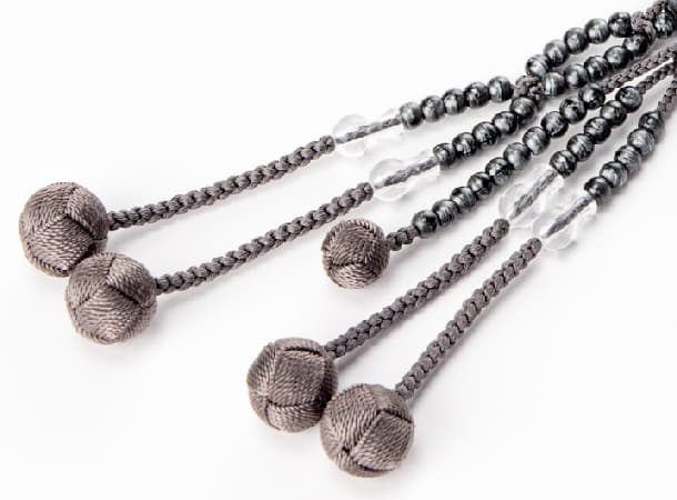 SGI Soka Gakkai  Prayer beads 【M】size Gray Tiger eyes  pattern