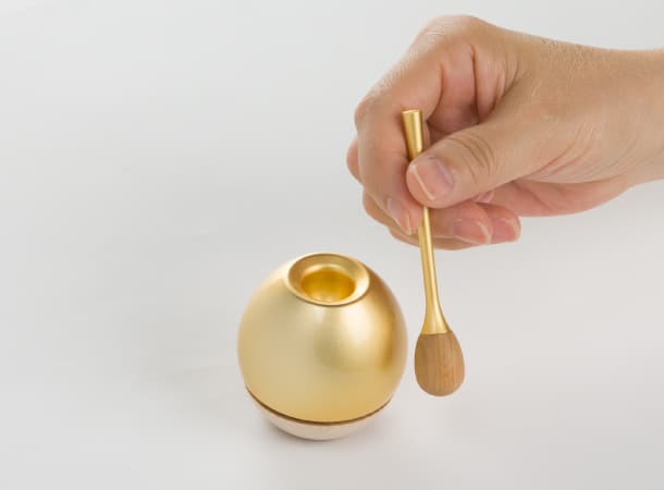 SGI Soka Gakkai compact bell set Gold