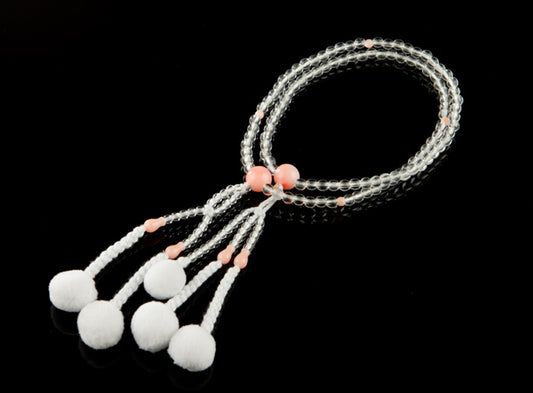SGI Soka Gakkai Prayer beads S size Clear＆Pink