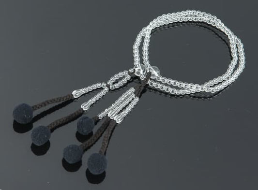 SGI Soka Gakkai  Prayer beads M size Clear beads & black bunch