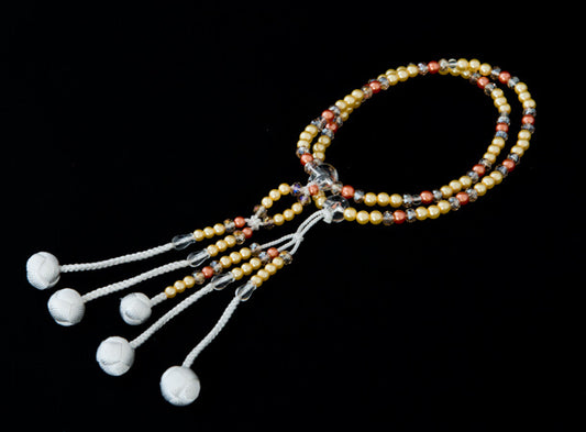 SGI Soka Gakkai  Prayer beads 【S】size  Abs resin yellow＆orange Pearl  Color