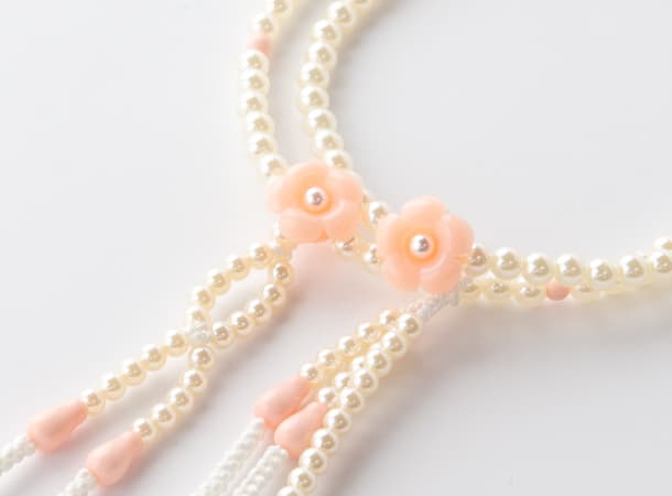 SGI  Soka Gakkai Prayer beads 【S】size  Abs resin Pink flower