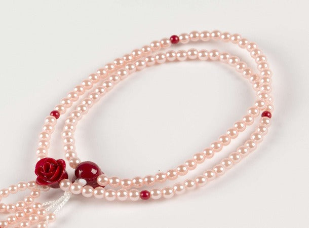 SGI Soka Gakkai  Prayer beads S size  Red Rose