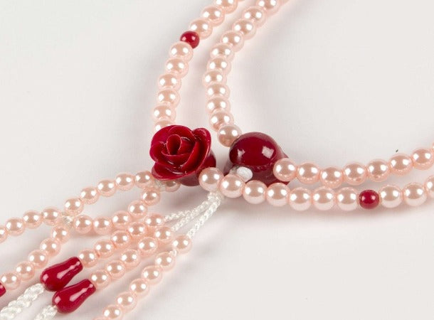 SGI Soka Gakkai  Prayer beads S size  Red Rose